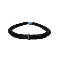 Load image into Gallery viewer, Skinny Pavé Diamond &amp; Vintage Black Vinyl Bracelet
