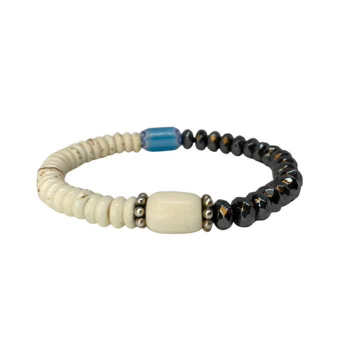 Hematite and Magnesite Bracelet